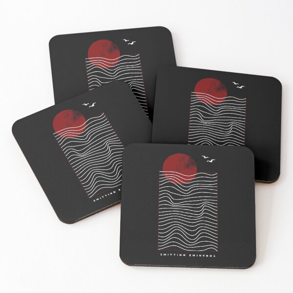 Item preview, Red Minimalist Sun and Ocean Waves designed and sold by Emit Eminence.