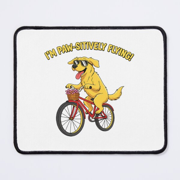 Item preview, I'm Paw-sitively Flying! Funny Dog Riding Bicycle T-Shirt designed and sold by adamlemon12.