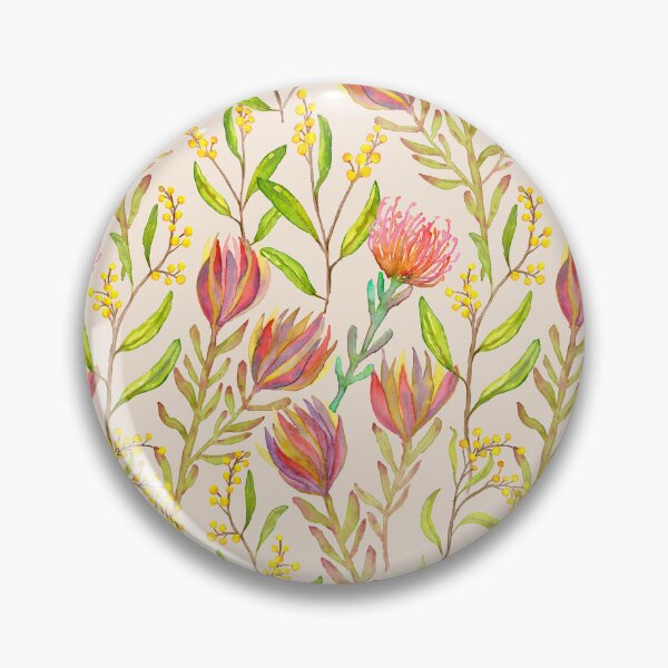 Item preview, Protea Watercolour Floral/Exotic Vibrant Botanical on Cream designed and sold by Moritza Jarman Design.