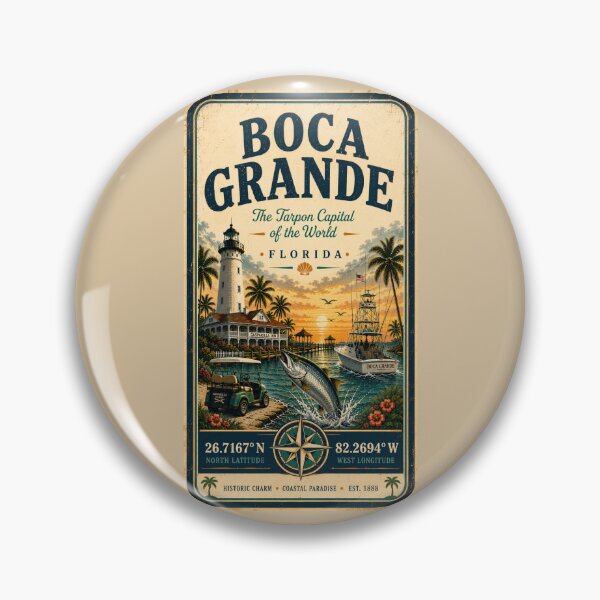 Item preview, Boca Grande Coordinates | The Tarpon Capital of the World | Florida Coastal Travel Design designed and sold by piketo.