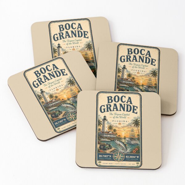 Item preview, Boca Grande Coordinates | The Tarpon Capital of the World | Florida Coastal Travel Design designed and sold by piketo.
