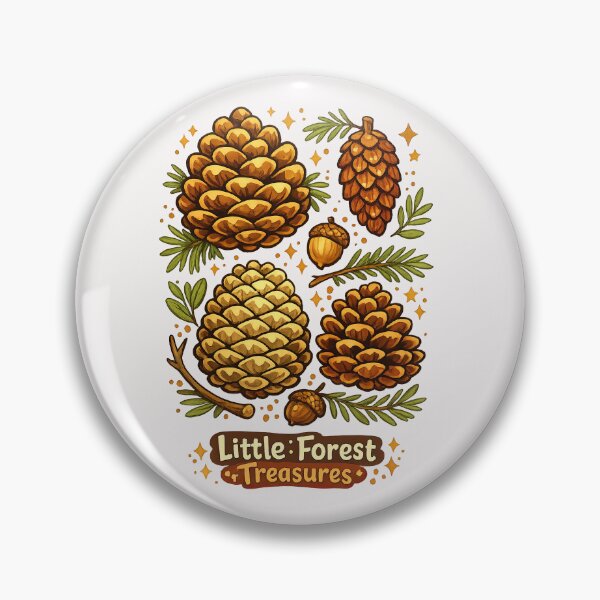 Item preview, Little Forest Treasures Pinecones and Acorns Cottagecore Illustration designed and sold by inkoutninja.