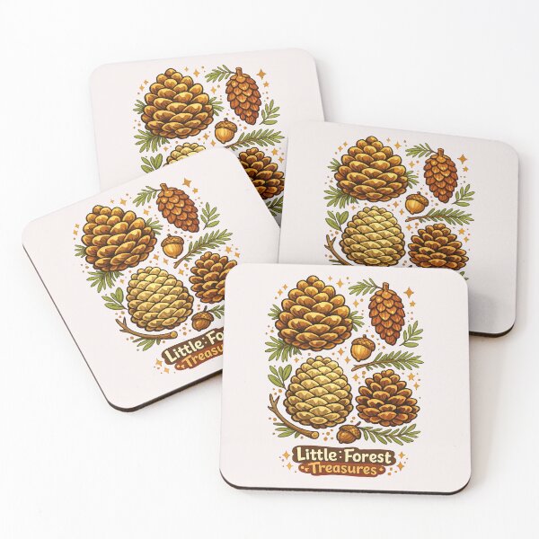 Item preview, Little Forest Treasures Pinecones and Acorns Cottagecore Illustration designed and sold by inkoutninja.