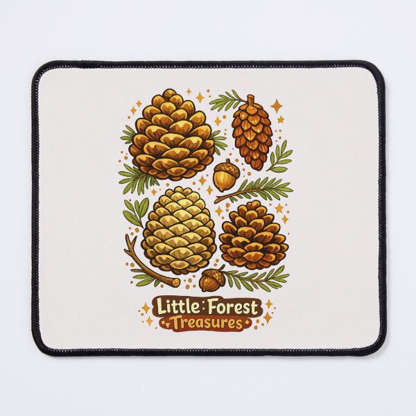 Item preview, Little Forest Treasures Pinecones and Acorns Cottagecore Illustration designed and sold by inkoutninja.
