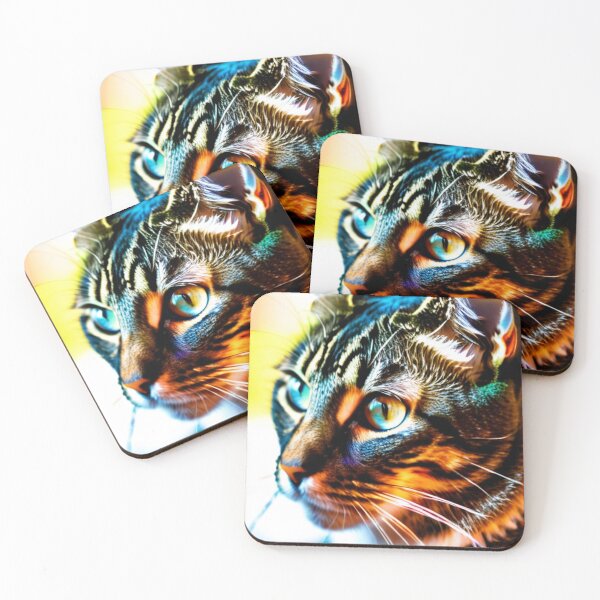 Item preview, Animals - Tabby Cat, Pop Art Portrait with Vibrant Colors designed and sold by World-Pets.