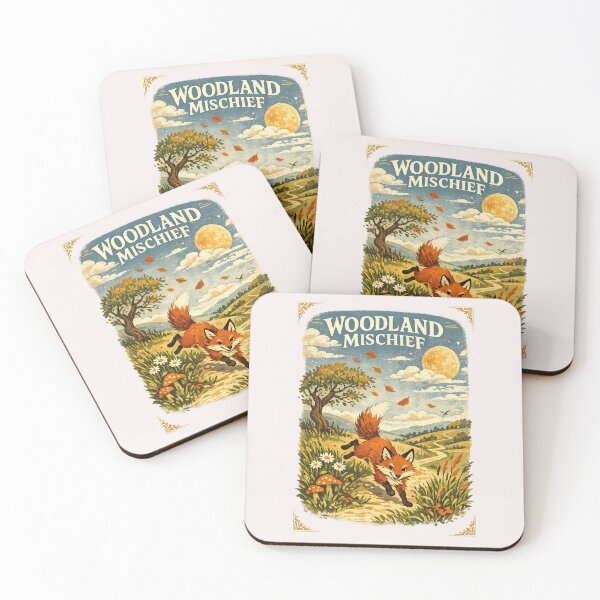 Item preview, Woodland Mischief Running Fox Vintage Autumn Forest Illustration designed and sold by inkoutninja.