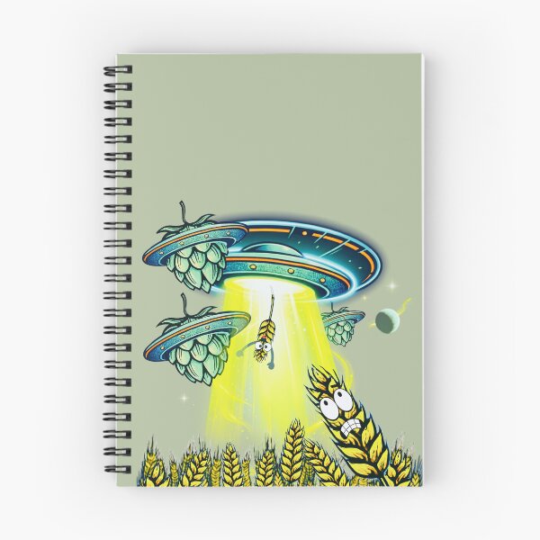 Aperçu de l'œuvre Enlèvement à la bière extraterrestre - RÉTRO - Art de la bière artisanale OVNI, houblon et orge créée et vendue par pulse_retail.