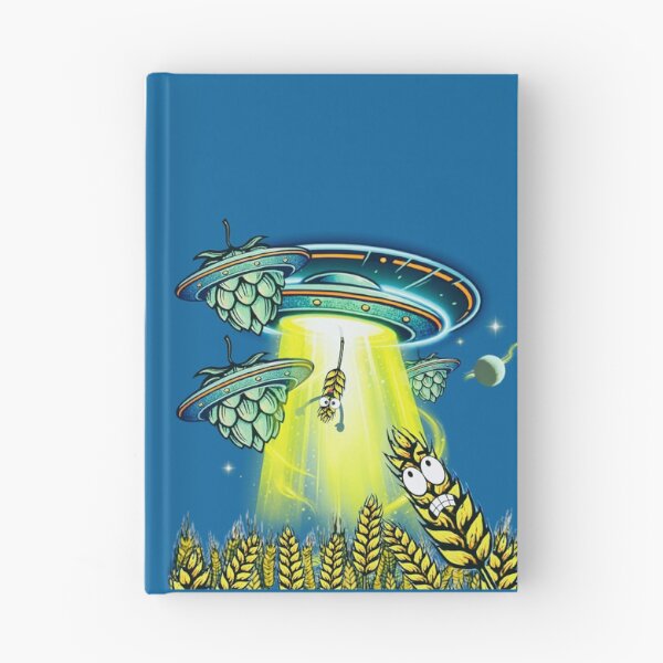 Item preview, Alien Beer Abduction -RETRO- UFO Hops and Barley Craft Beer Art designed and sold by pulse_retail.