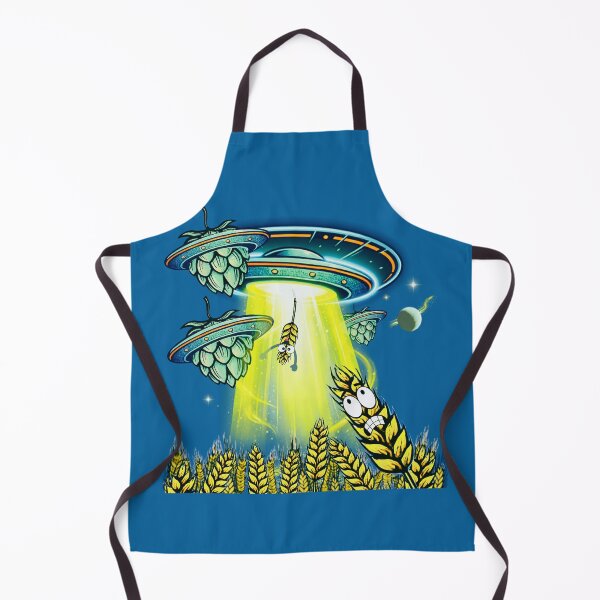 Item preview, Alien Beer Abduction -RETRO- UFO Hops and Barley Craft Beer Art designed and sold by pulse_retail.