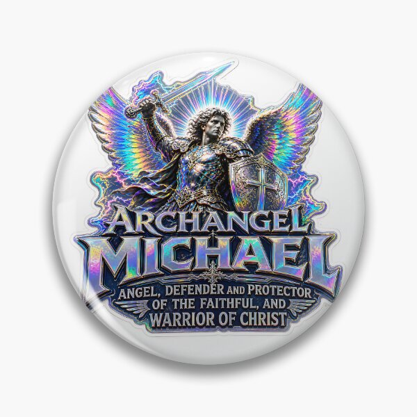 Item preview, Holographic Archangel Michael – Defender of Faith | Warrior of Light Christian Angel Art designed and sold by DesignsByLitz.