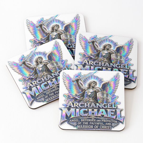 Item preview, Holographic Archangel Michael – Defender of Faith | Warrior of Light Christian Angel Art designed and sold by DesignsByLitz.