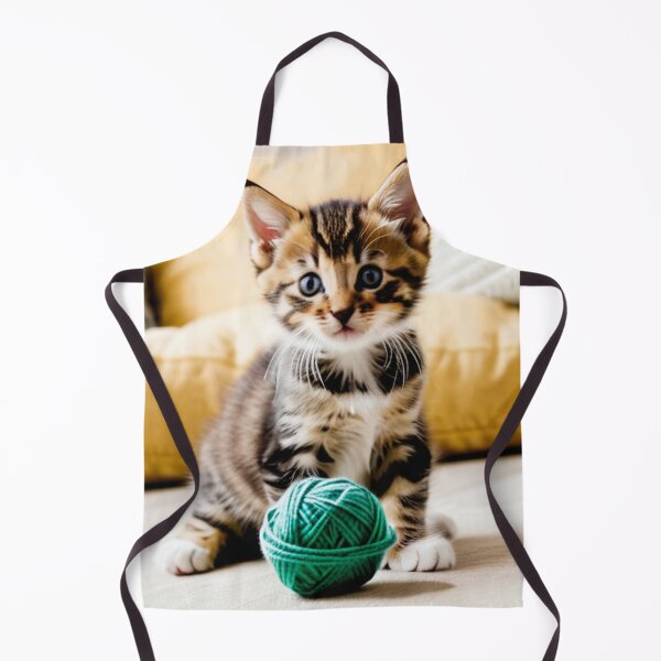 Item preview, Animals - Tabby Kitten and Ball of Yarn, Heartwarming Domestic Scene designed and sold by World-Pets.