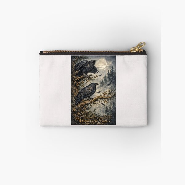 Item preview, Whispers in the Pines Ravens and Full Moon Dark Forest Illustration designed and sold by inkoutninja.