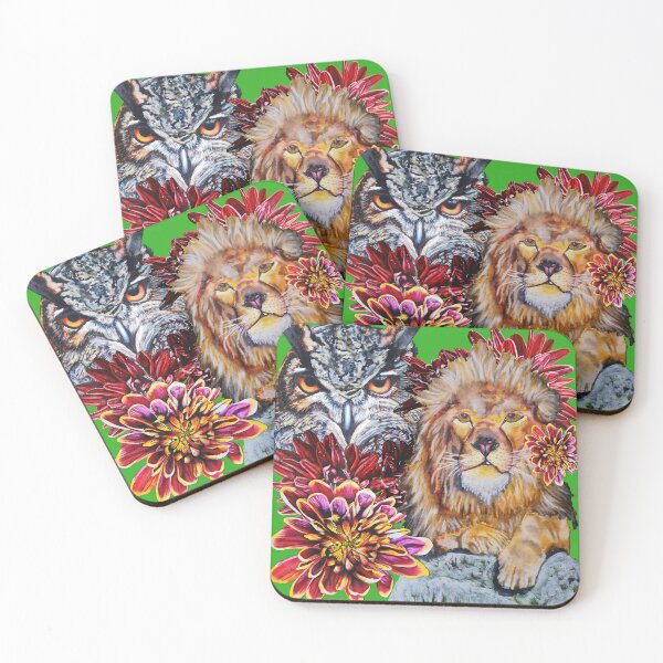 Item preview, Lion, Owl, Chrysanthemums Color 5 designed and sold by nastiaart.