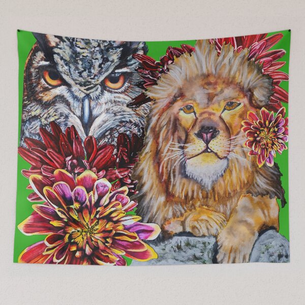 Item preview, Lion, Owl, Chrysanthemums Color 5 designed and sold by nastiaart.