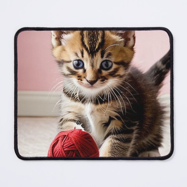 Item preview, Animals - Tabby Kitten Playing with a Red Ball of Yarn, Sweet and Modern Scene designed and sold by World-Pets.