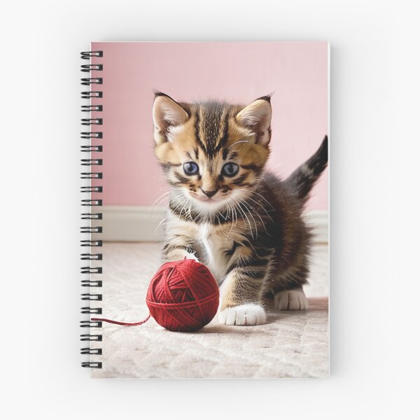 Item preview, Animals - Tabby Kitten Playing with a Red Ball of Yarn, Sweet and Modern Scene designed and sold by World-Pets.