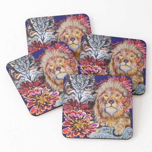 Item preview, Lion, Owl, Chrysanthemums Color 6 designed and sold by nastiaart.