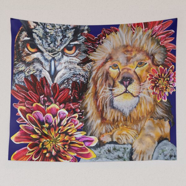 Item preview, Lion, Owl, Chrysanthemums Color 6 designed and sold by nastiaart.
