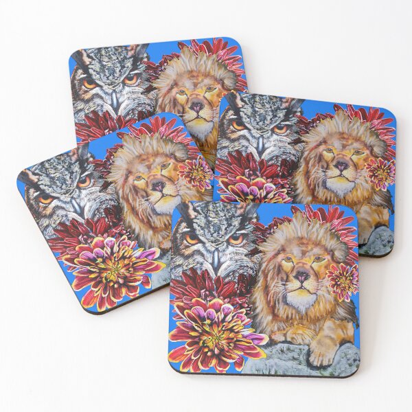 Item preview, Lion, Owl, Chrysanthemums Color 7 designed and sold by nastiaart.