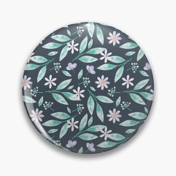 Item preview, Copy of DenseشDense Navy Ditsy Floral Pattern with Mint Leaves and Blush Pink Flowers Navy Ditsy Floral Pattern with Golden Leaves and White Flowers designed and sold by 555Design.