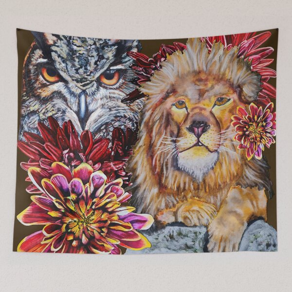 Item preview, Lion, Owl, Chrysanthemums Color 8 designed and sold by nastiaart.
