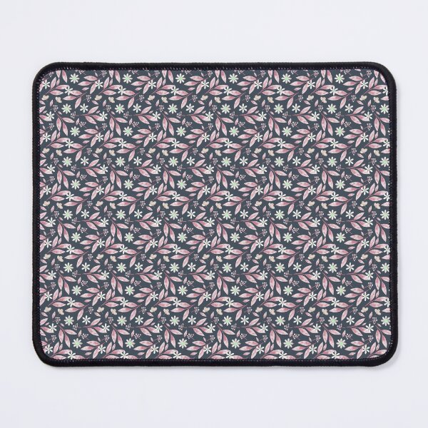 Item preview, Dense Navy Ditsy Floral Pattern with Dusty Pink Leaves and Cream Flowers designed and sold by 555Design.