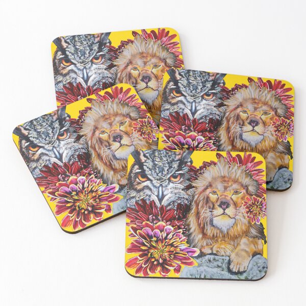 Item preview, Lion, Owl, Chrysanthemums Color 9 designed and sold by nastiaart.