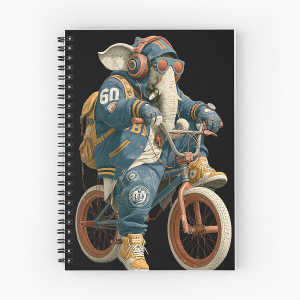 Item preview, Cool Streetwear Elephant Riding BMX Bike Green Jacket Orange Backpack designed and sold by PANNARUK THAILAND.