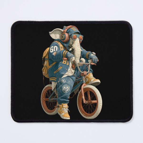 Item preview, Cool Streetwear Elephant Riding BMX Bike Green Jacket Orange Backpack designed and sold by PANNARUK THAILAND.