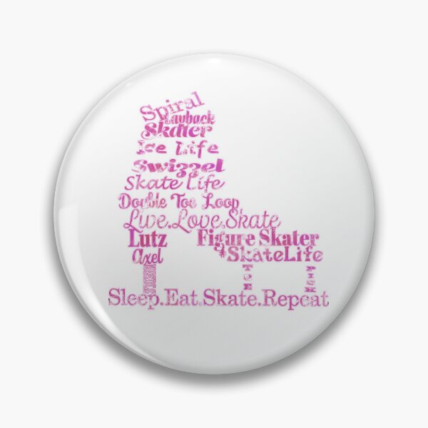 Item preview, Figure Skate- Skate Terms in Pink Fluid Paint Pour Design designed and sold by PD-Skating.