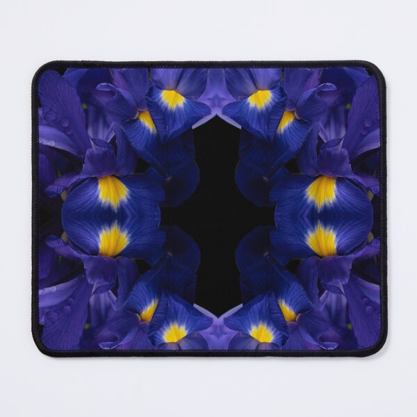 Item preview, Dutch Iris Kaleidoscope — Dramatic Symmetrical Floral Pattern on Black designed and sold by Andrey Yurkevich Art.