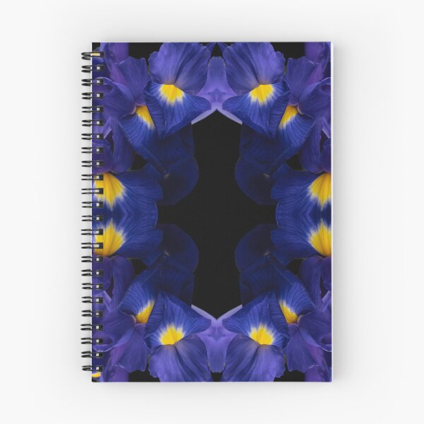 Item preview, Dutch Iris Kaleidoscope — Dramatic Symmetrical Floral Pattern on Black designed and sold by Andrey Yurkevich Art.