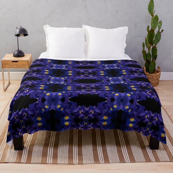 Item preview, Dutch Iris Kaleidoscope — Dramatic Symmetrical Floral Pattern on Black designed and sold by Andrey Yurkevich Art.