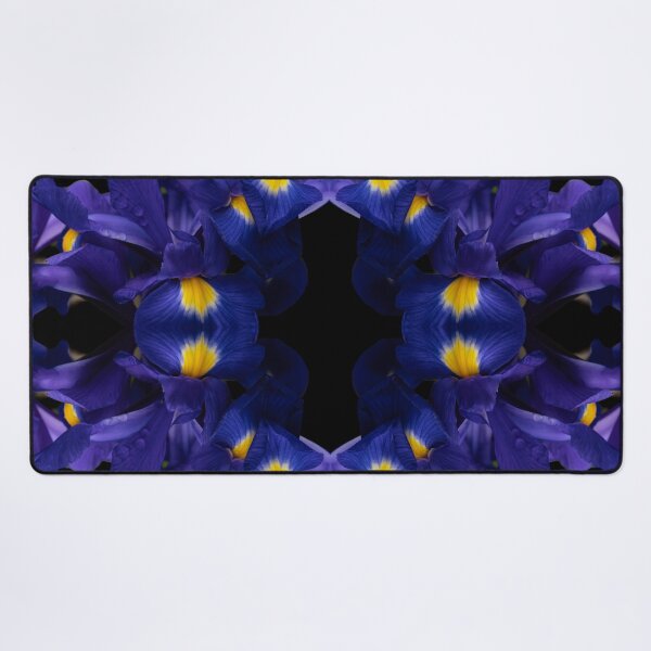 Item preview, Dutch Iris Kaleidoscope — Dramatic Symmetrical Floral Pattern on Black designed and sold by Andrey Yurkevich Art.