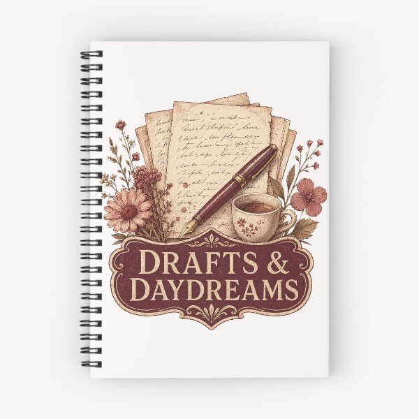 Item preview, Drafts and Daydreams – Vintage Writer Journal Design designed and sold by suechtmpoa.