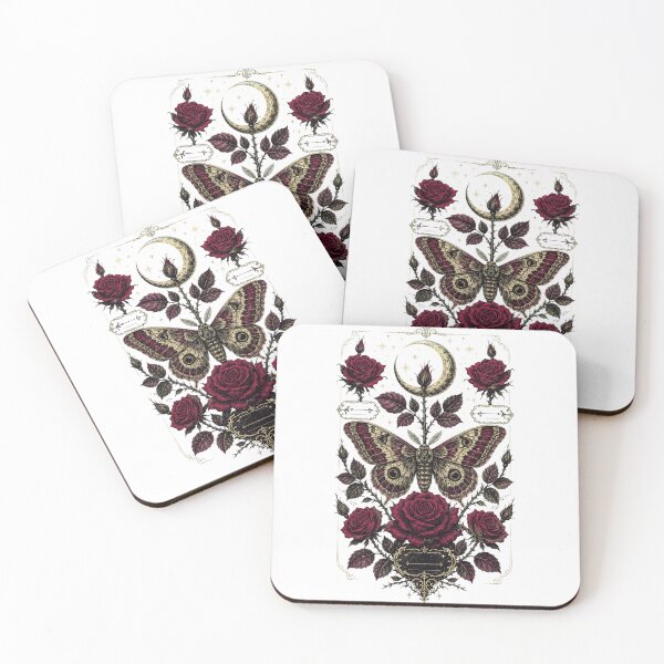 Item preview, Gothic Moth & Roses – Dark Cottagecore Moon Design designed and sold by suechtmpoa.
