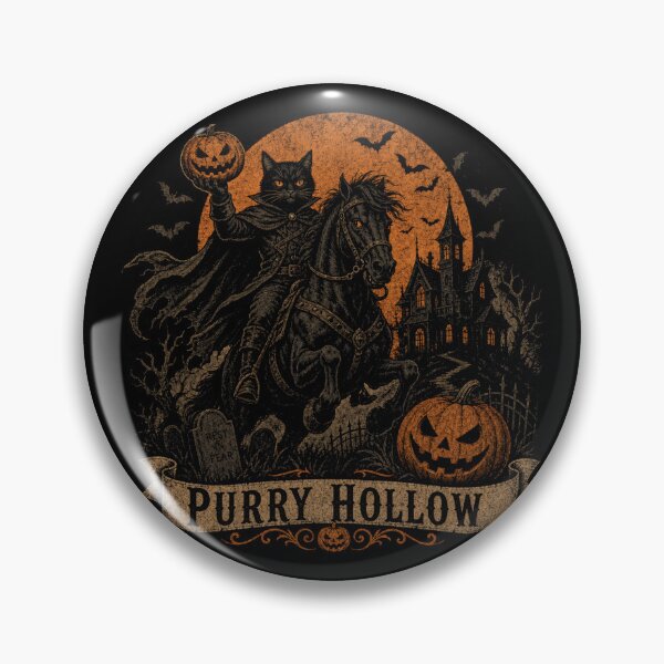 Item preview, Black Cat Headless Horseman - Purry Hollow designed and sold by Nacho Average Designs.