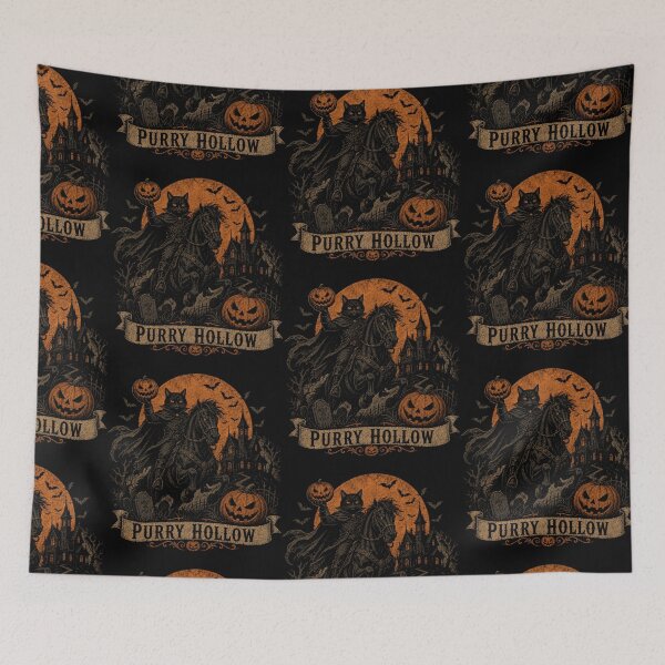 Item preview, Black Cat Headless Horseman - Purry Hollow designed and sold by Nacho Average Designs.