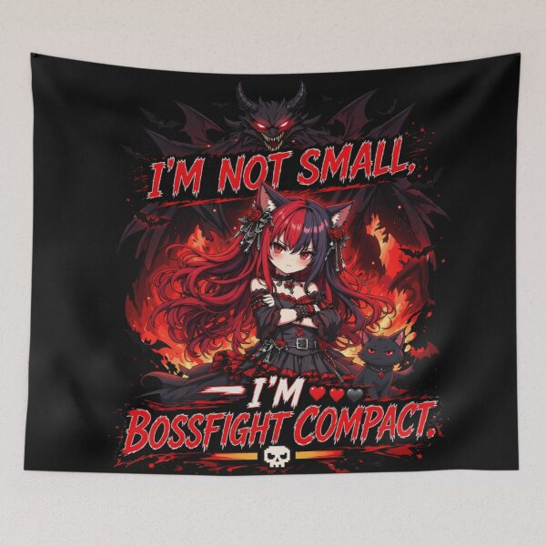 Item preview, I'm Not Short, I'm Boss Fight Compact | Funny Anime Gamer Girl designed and sold by Revyra Design .