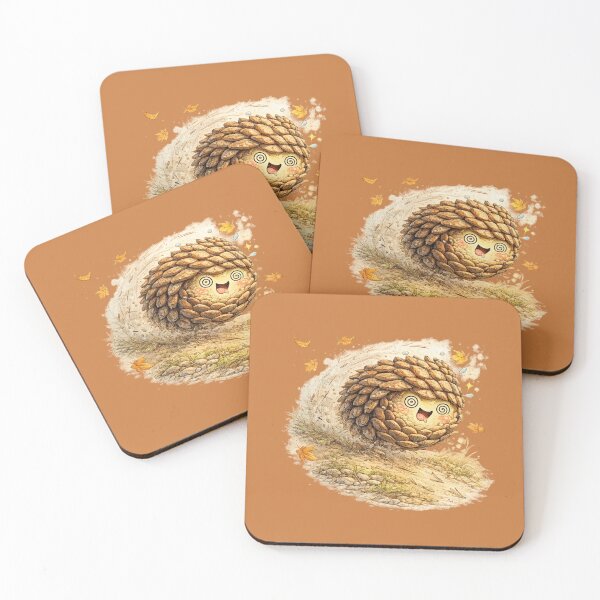 Item preview, Kawaii Pinecone Illustration – Cute Rolling Autumn Pinecone Kinetic Art designed and sold by MagicMakerPh.