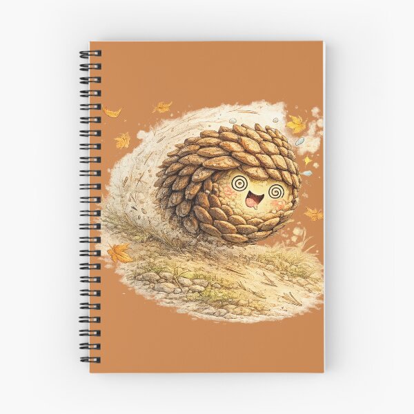 Item preview, Kawaii Pinecone Illustration – Cute Rolling Autumn Pinecone Kinetic Art designed and sold by MagicMakerPh.