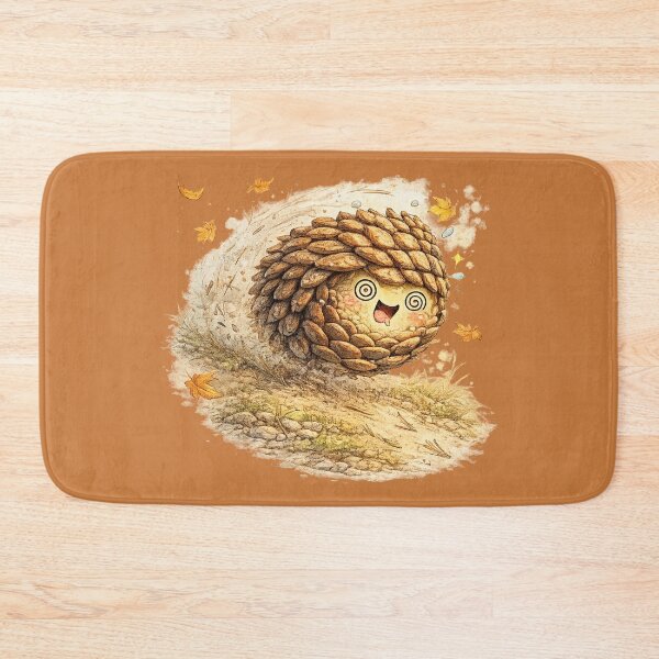 Item preview, Kawaii Pinecone Illustration – Cute Rolling Autumn Pinecone Kinetic Art designed and sold by MagicMakerPh.