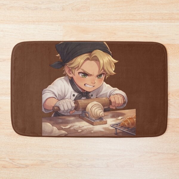 Item preview, Small pastry container with a croissant-making design designed and sold by Azurart2.