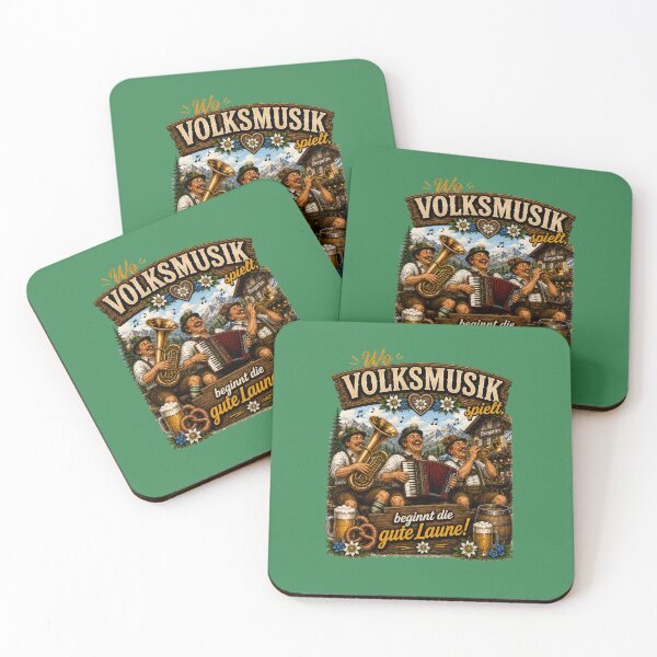 Item preview, Funny Bavarian Folk Music Gift – "Wo Volksmusik spielt, beginnt die gute Laune!" designed and sold by Alpine-Ink.