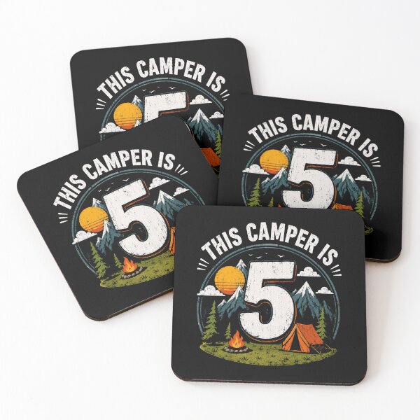 Item preview, This Camper Is 5 Fifth Birthday Camping Adventure Party Design designed and sold by msaloyach.