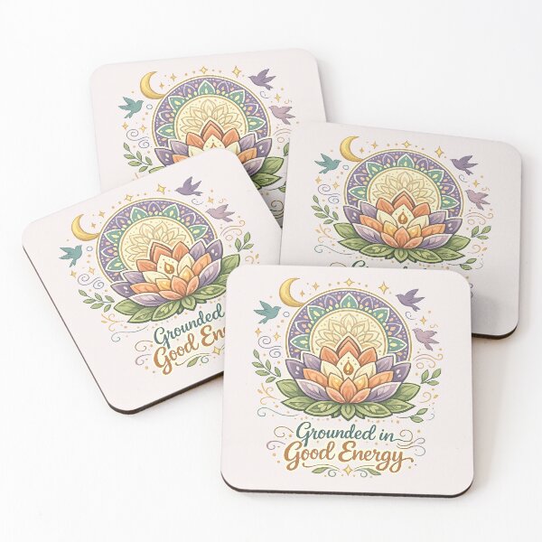 Item preview, Grounded in Good Energy Lotus Mandala Spiritual Wellness Design designed and sold by inkoutninja.
