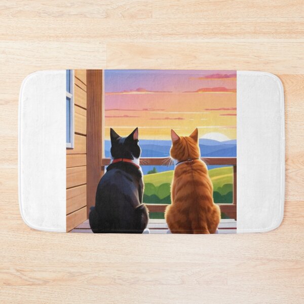Item preview, Animals - Two Contemplative Felines, Cozy Atmosphere designed and sold by World-Pets.