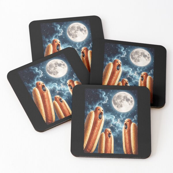 Item preview, Funny Space Hot Dogs Howling At A Full Moon designed and sold by elderberry.