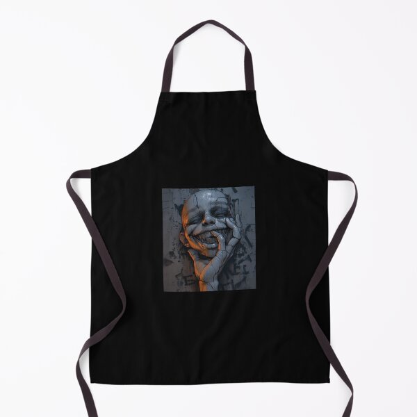 Item preview, Fractured Smile" Dark Surrealism Graphic: Gothic Ceramic Face Illustration designed and sold by UrbanCanvas 111.